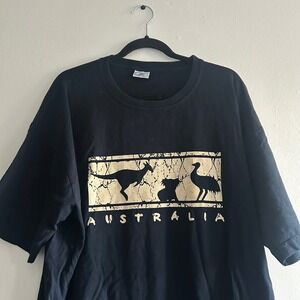 Australian Grown Mens XXL Black Kangaroo Koala T Shirt Made in Australia